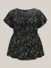 Floral Print Bow Waist-Cinched Shirt sold by Bloomchic