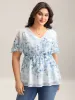 Floral Print Waist-Tie Flared Shirt sold by Bloomchic
