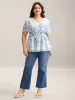 Floral Print Waist-Tie Flared Shirt sold by Bloomchic