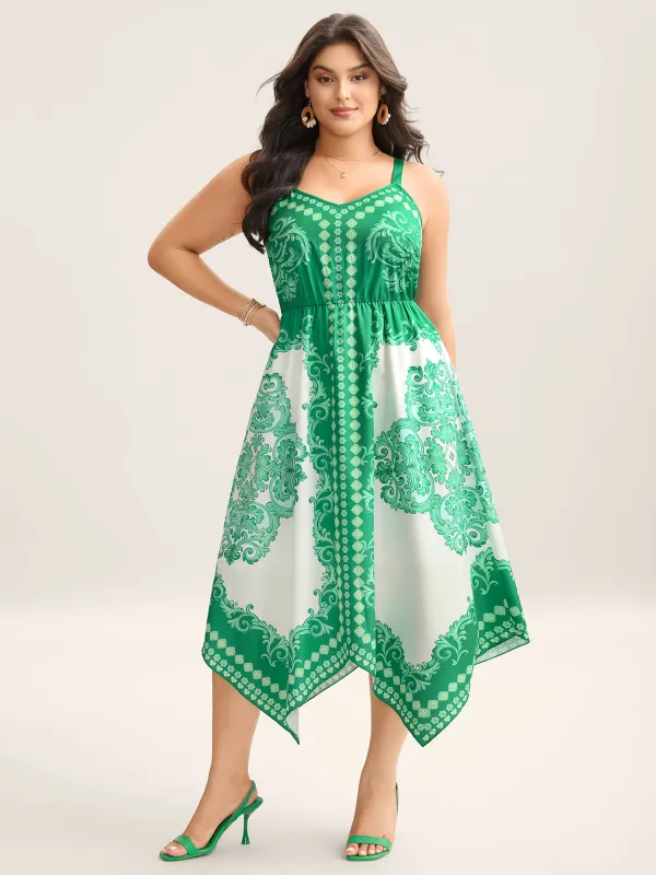 Floral Print High-Low Hem Midi Dress sold by Bloomchic