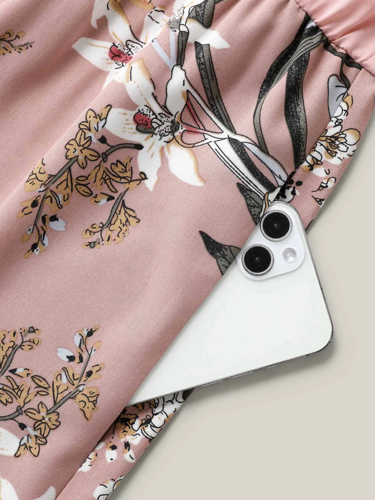 Large Flower Print Spliced Wide-Leg Jumpsuit sold by Bloomchic product image thumbnail 5