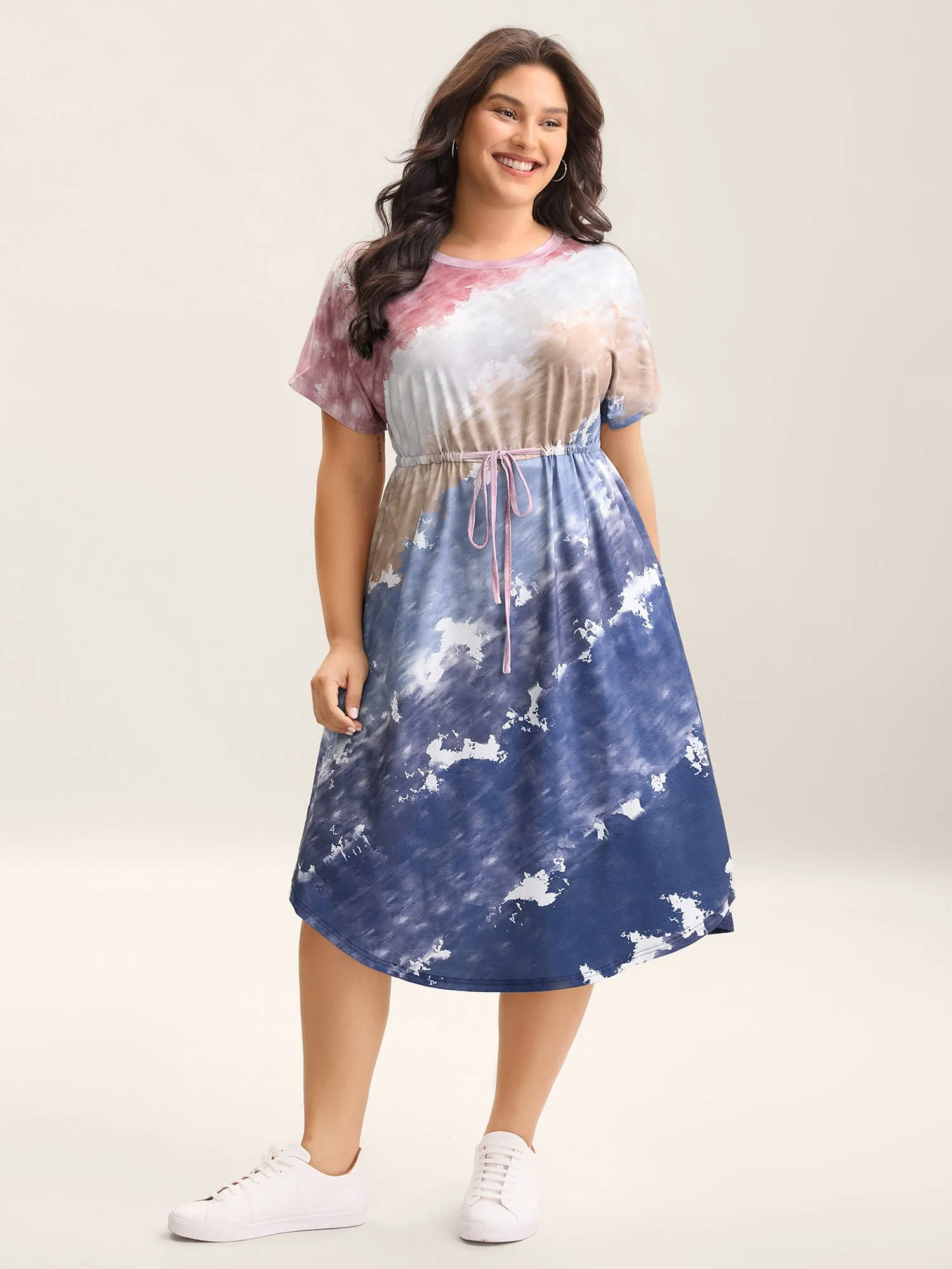 Colorful Stripes Waist-Tie Midi Dress sold by Bloomchic product image thumbnail 3