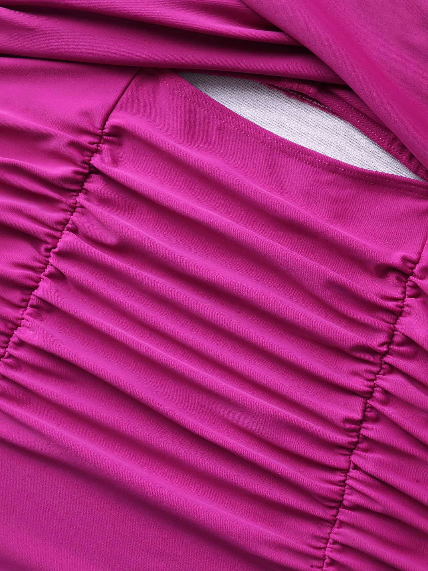 Twist Front Plain Ruched One-Piece Swimsuit sold by Bloomchic product image thumbnail 5