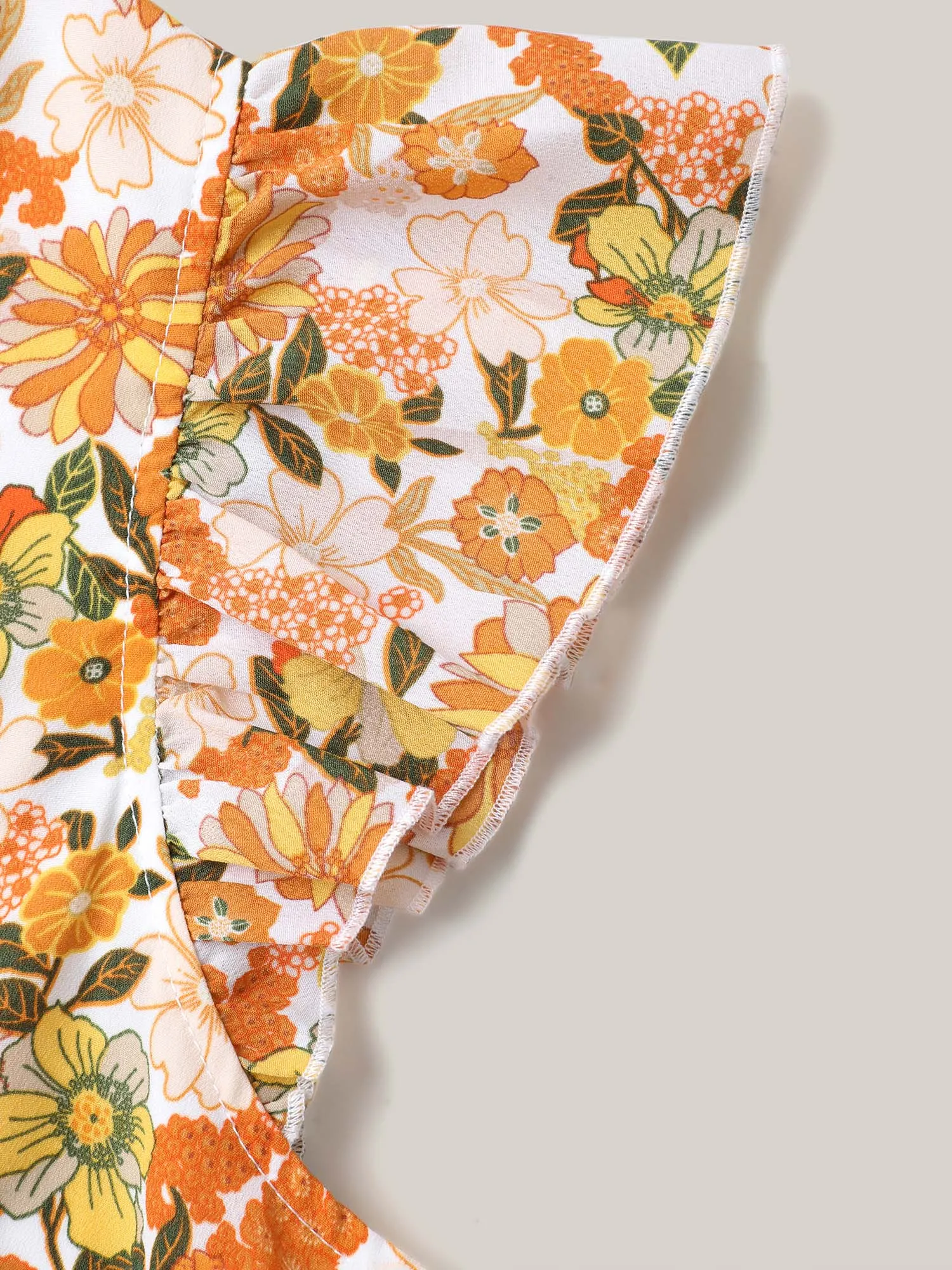 Sunkissed Floral Print Flutter Sleeve Midi Dress sold by Bloomchic product image thumbnail 5