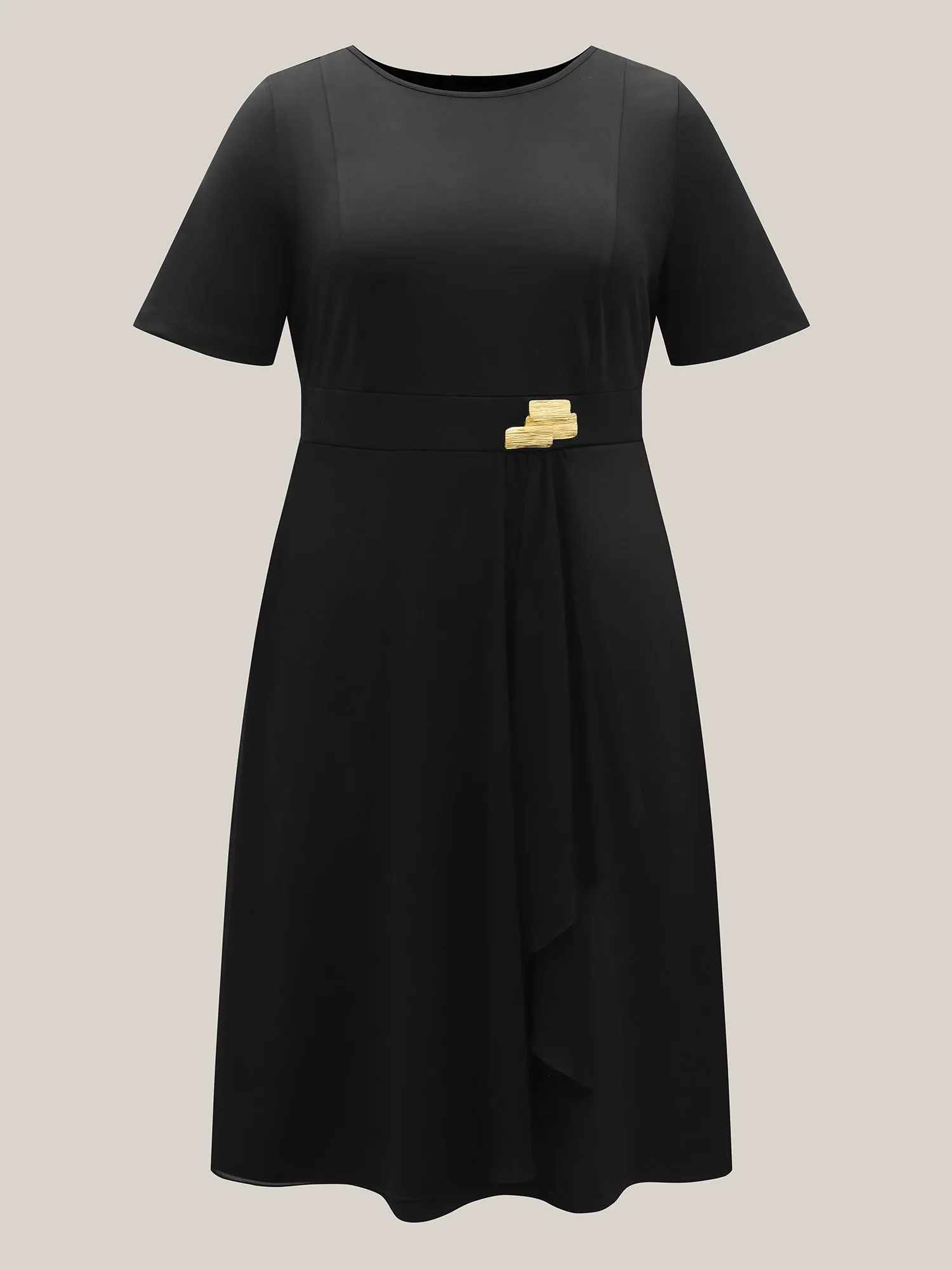 Waist-Cinched Spliced Seamed Midi Dress sold by Bloomchic product image thumbnail 5