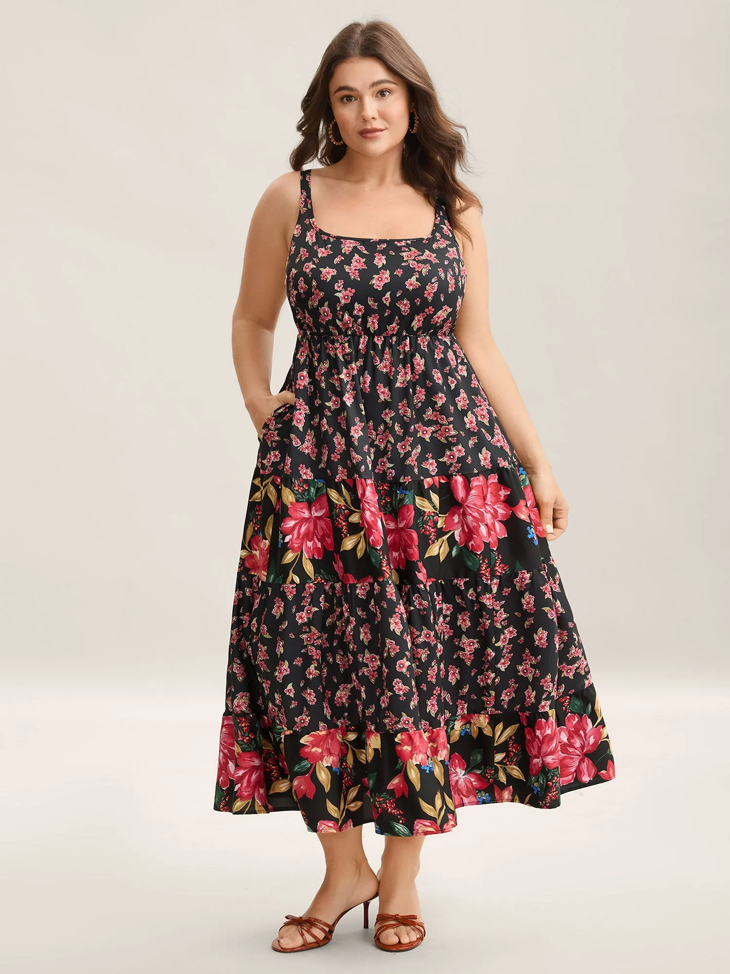 Floral Print Spliced Cami Maxi Dress sold by Bloomchic product image thumbnail 3