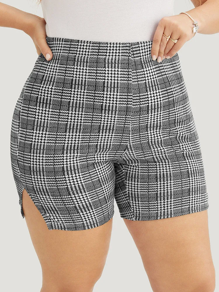 Houndstooth & Plaid Split Hem Leggings sold by Bloomchic product image thumbnail 4