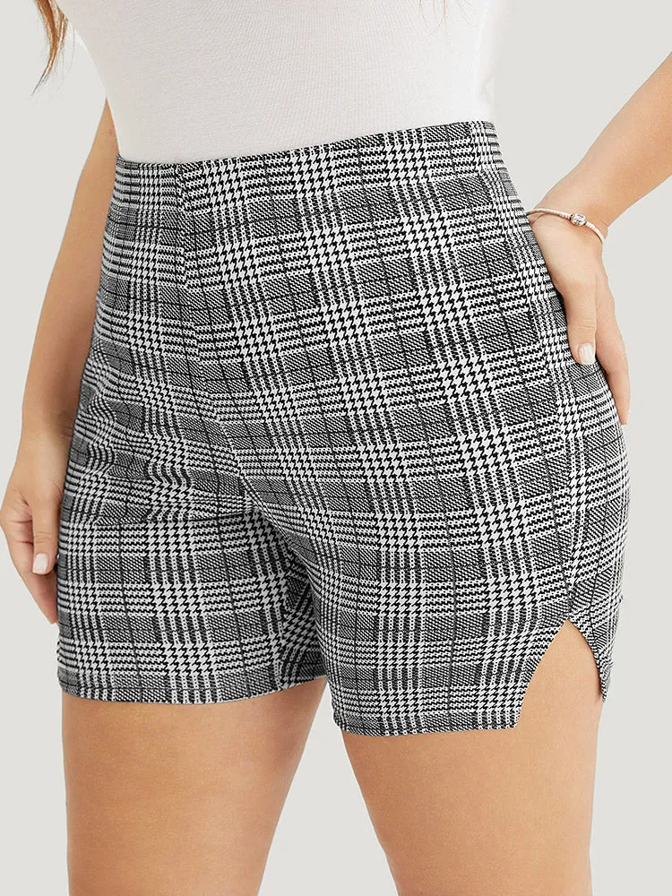 Houndstooth & Plaid Split Hem Leggings sold by Bloomchic product image thumbnail 3