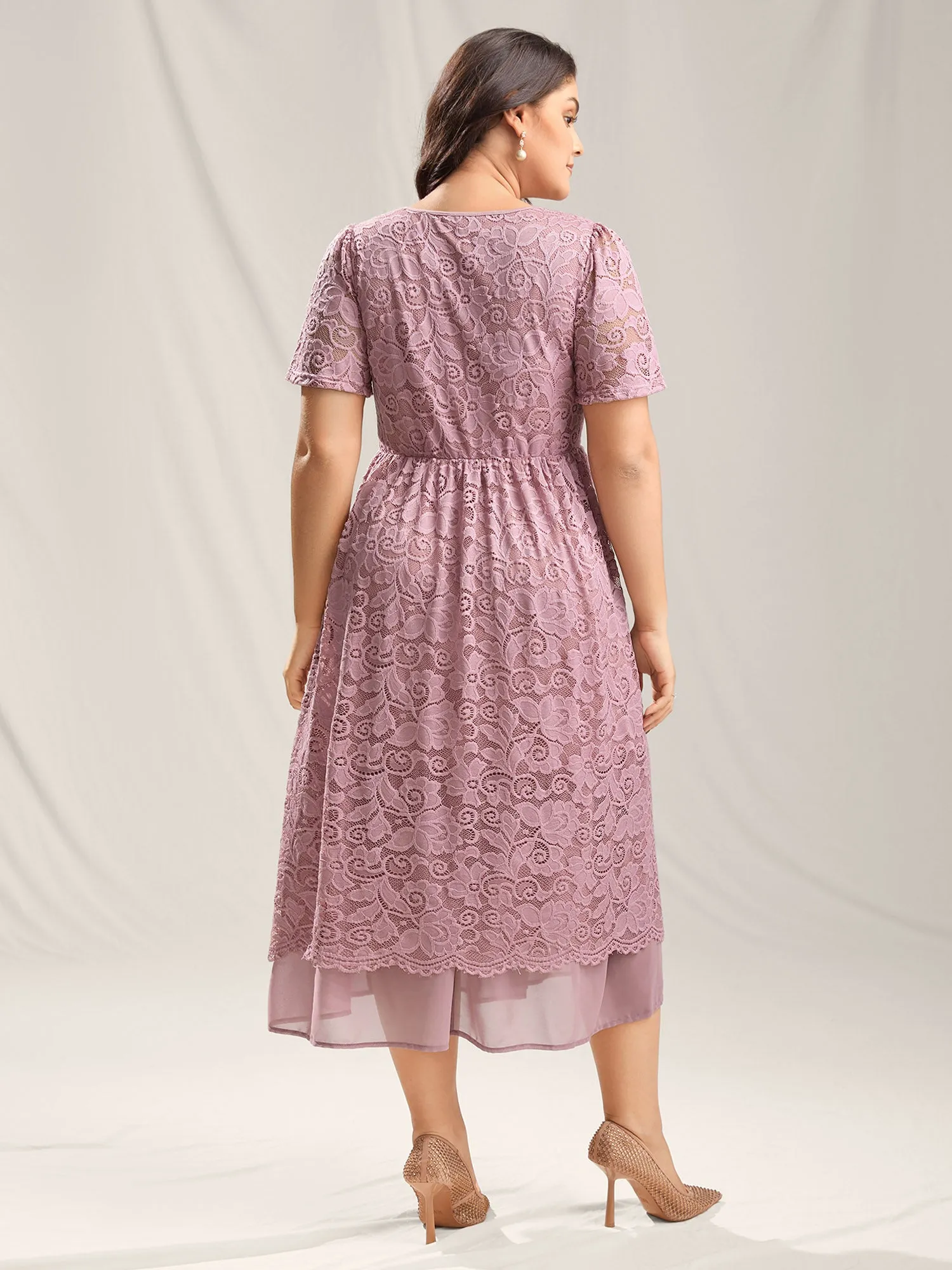 Romantic Lace Cinched Waist Maxi Dress sold by Bloomchic product image thumbnail 4