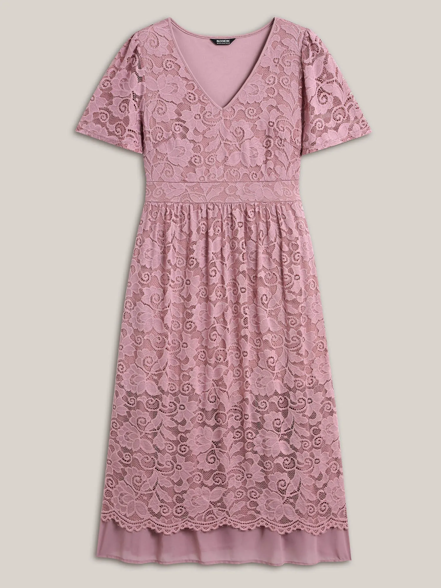 Romantic Lace Cinched Waist Maxi Dress sold by Bloomchic product image thumbnail 5