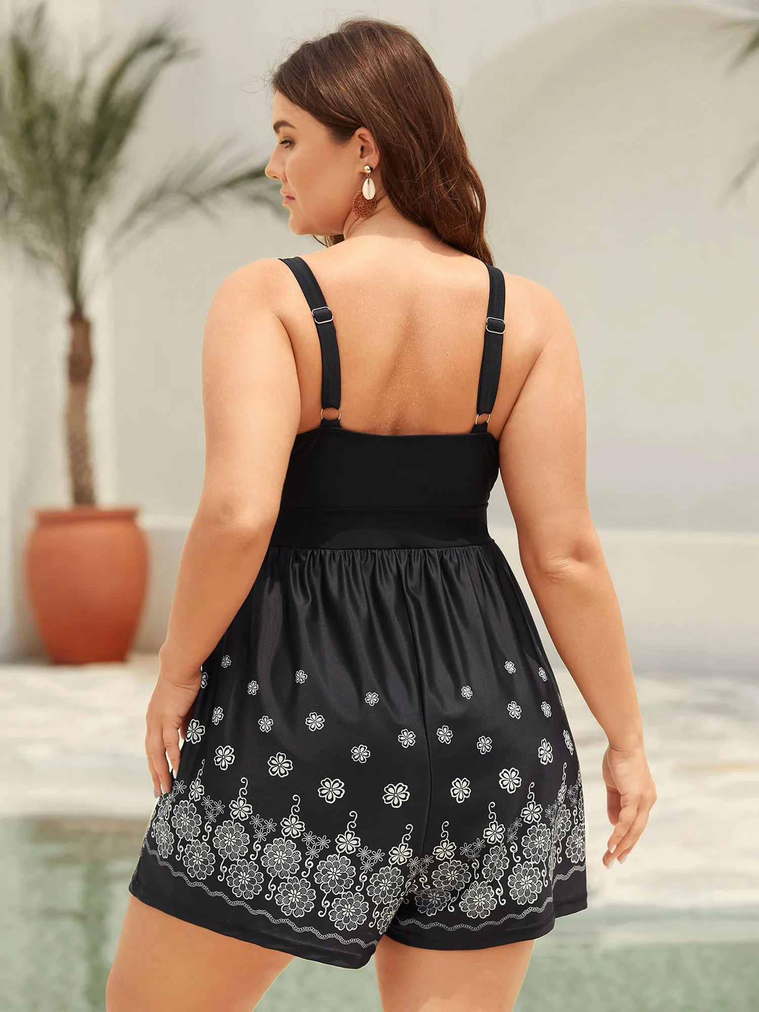 Boho Print Pockets Belted One-Piece Swimsuit sold by Bloomchic product image thumbnail 2