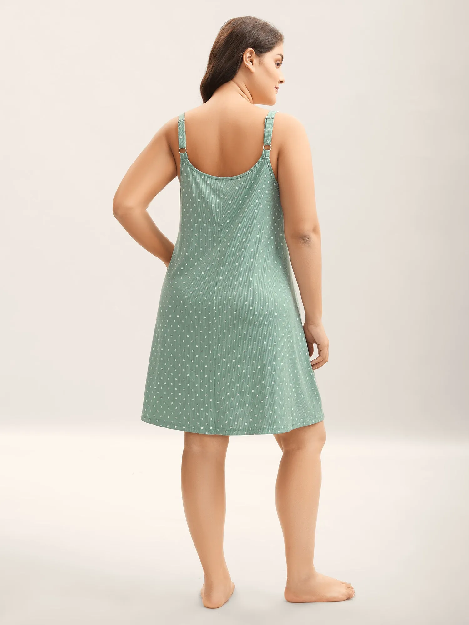 Lace Neck Polka Dots Textured Loungewear sold by Bloomchic product image thumbnail 4