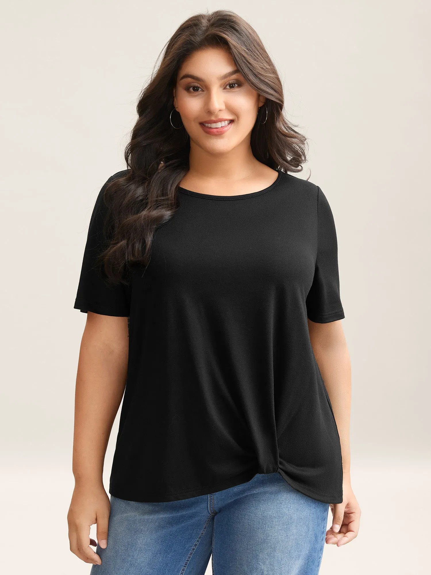 Stretchy Supersoft Plain Knit Top sold by Bloomchic