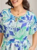 Chiffon Floral Neck Tie Lined Midi Dress sold by Bloomchic