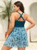 Tropical Split Mesh Belted Swim Dress sold by Bloomchic