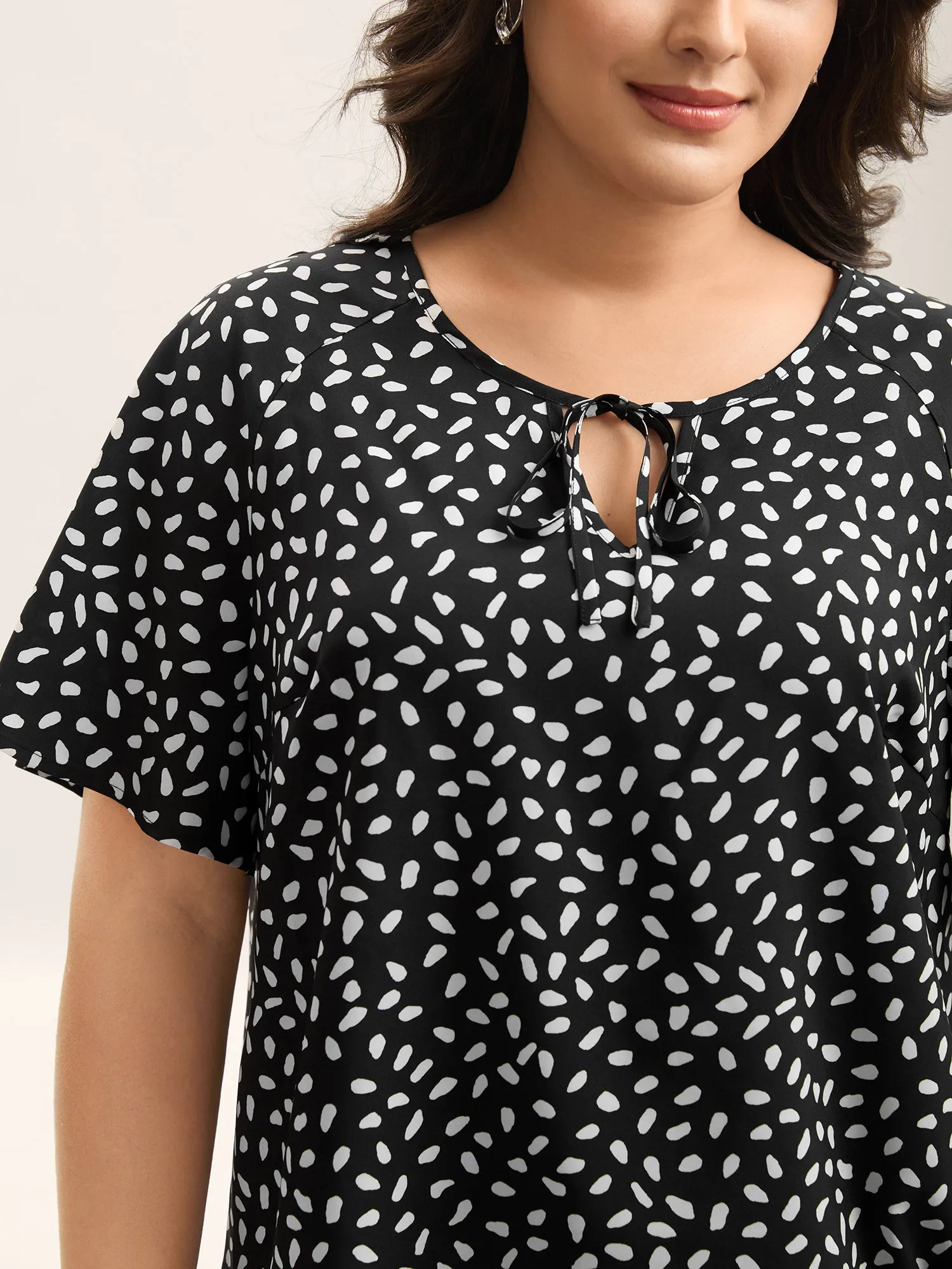 Petal Print Neck Tie Flowy Blouse sold by Bloomchic product image thumbnail 2