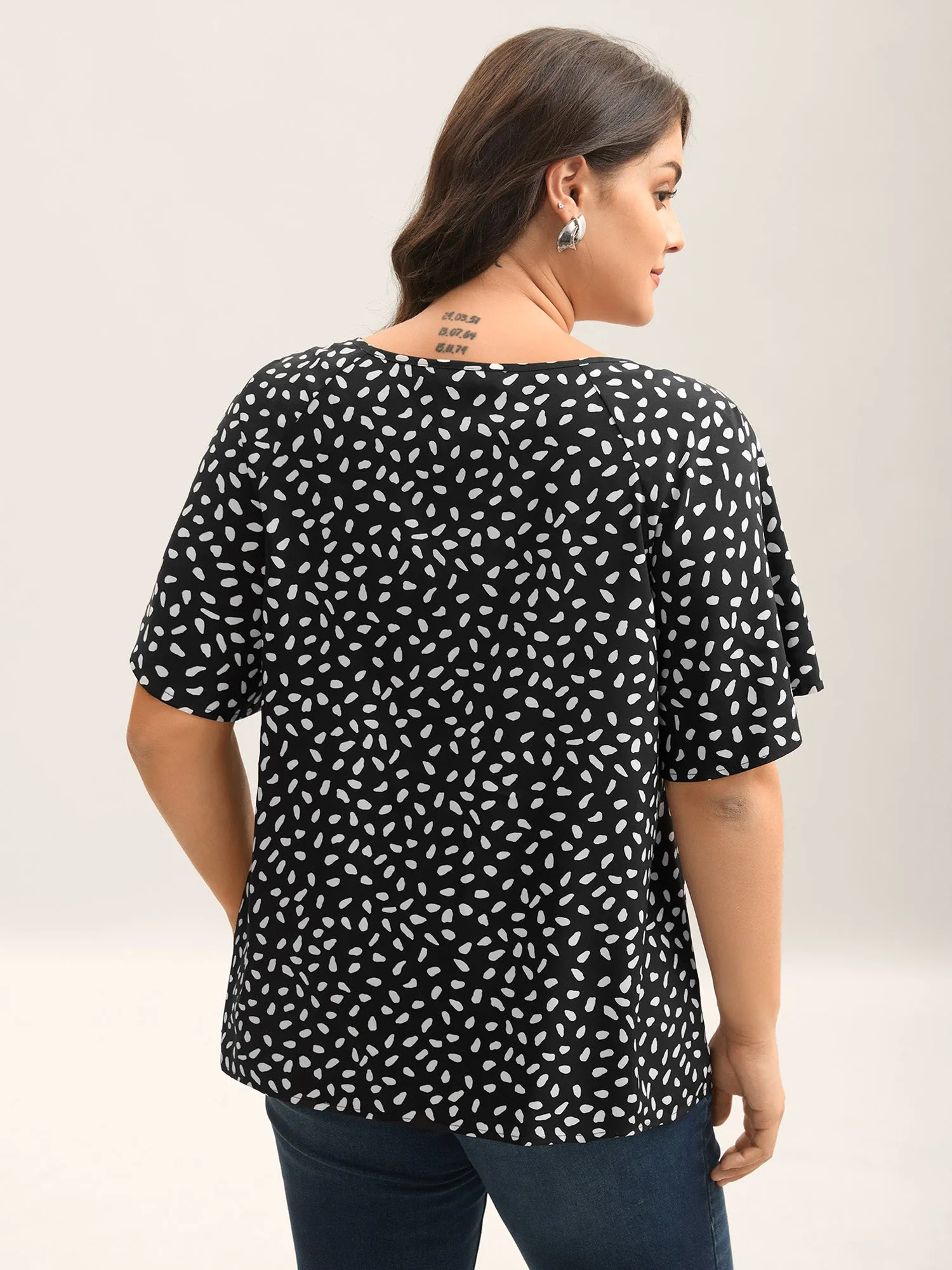 Petal Print Neck Tie Flowy Blouse sold by Bloomchic product image thumbnail 4
