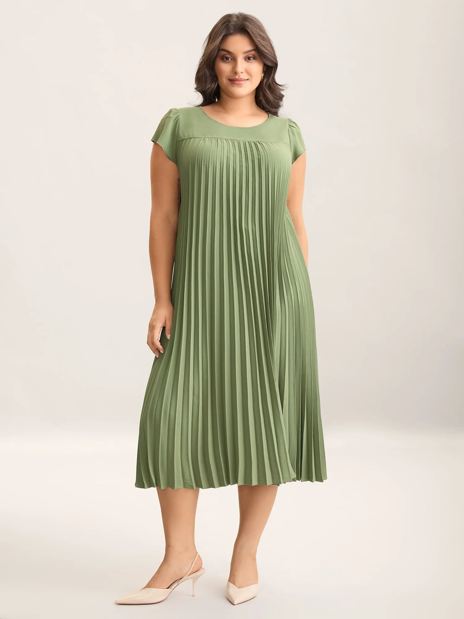 Plicated Detail Belted Pockets Maxi Dress sold by Bloomchic product image thumbnail 3