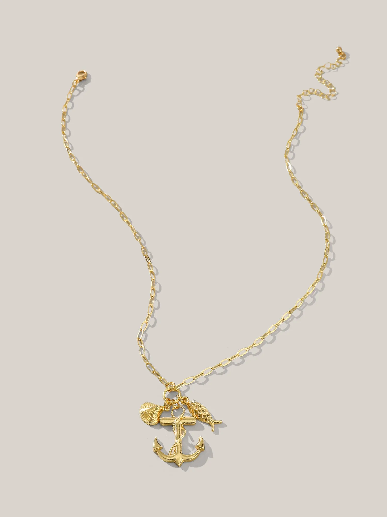 Anchor Gold-Tone Necklace sold by Bloomchic