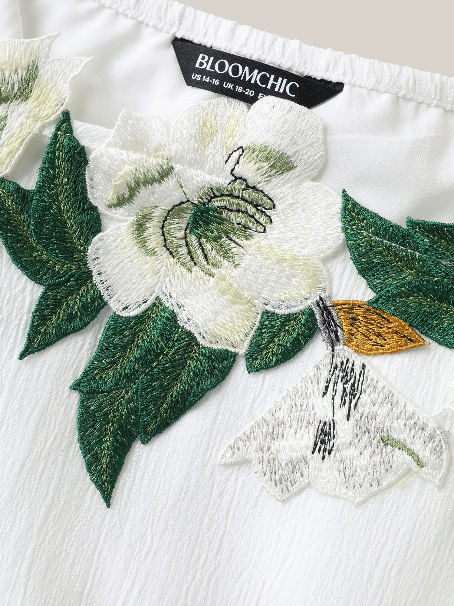 Floral Lace Off-Shoulder Adjustable Midi Dress sold by Bloomchic product image thumbnail 5