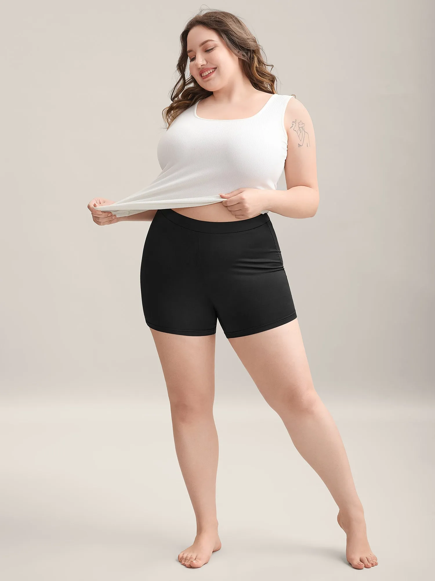 Stretchy Mid Waist Tight-Fit Shorts sold by Bloomchic product image thumbnail 3