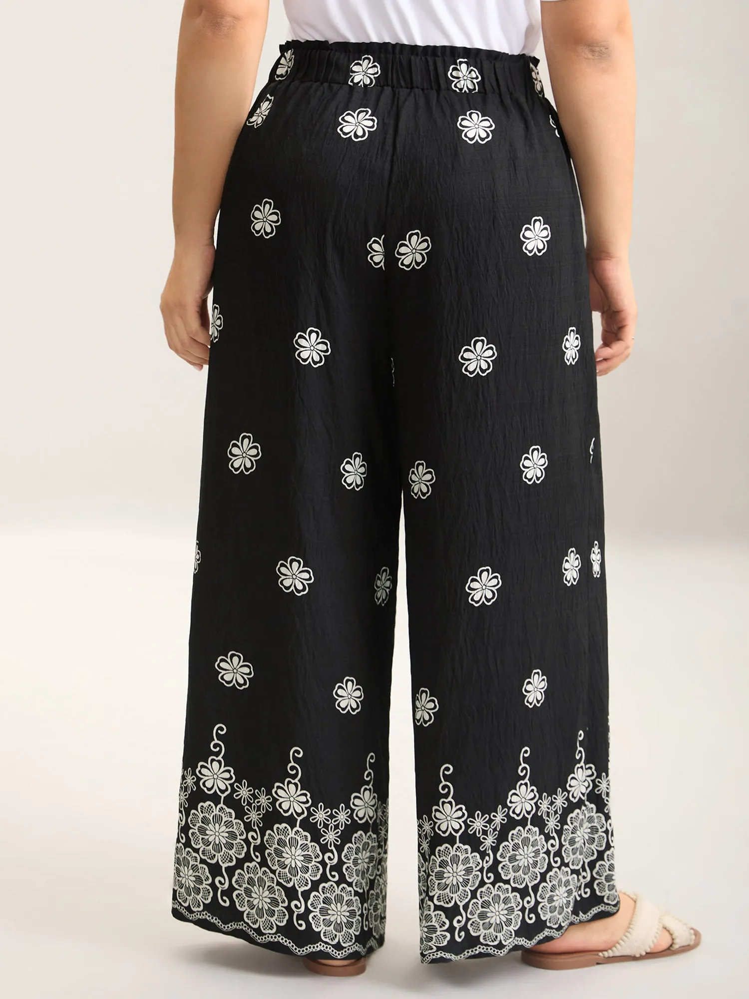Boho Print Drawstring Wide-Leg Pants sold by Bloomchic product image thumbnail 4