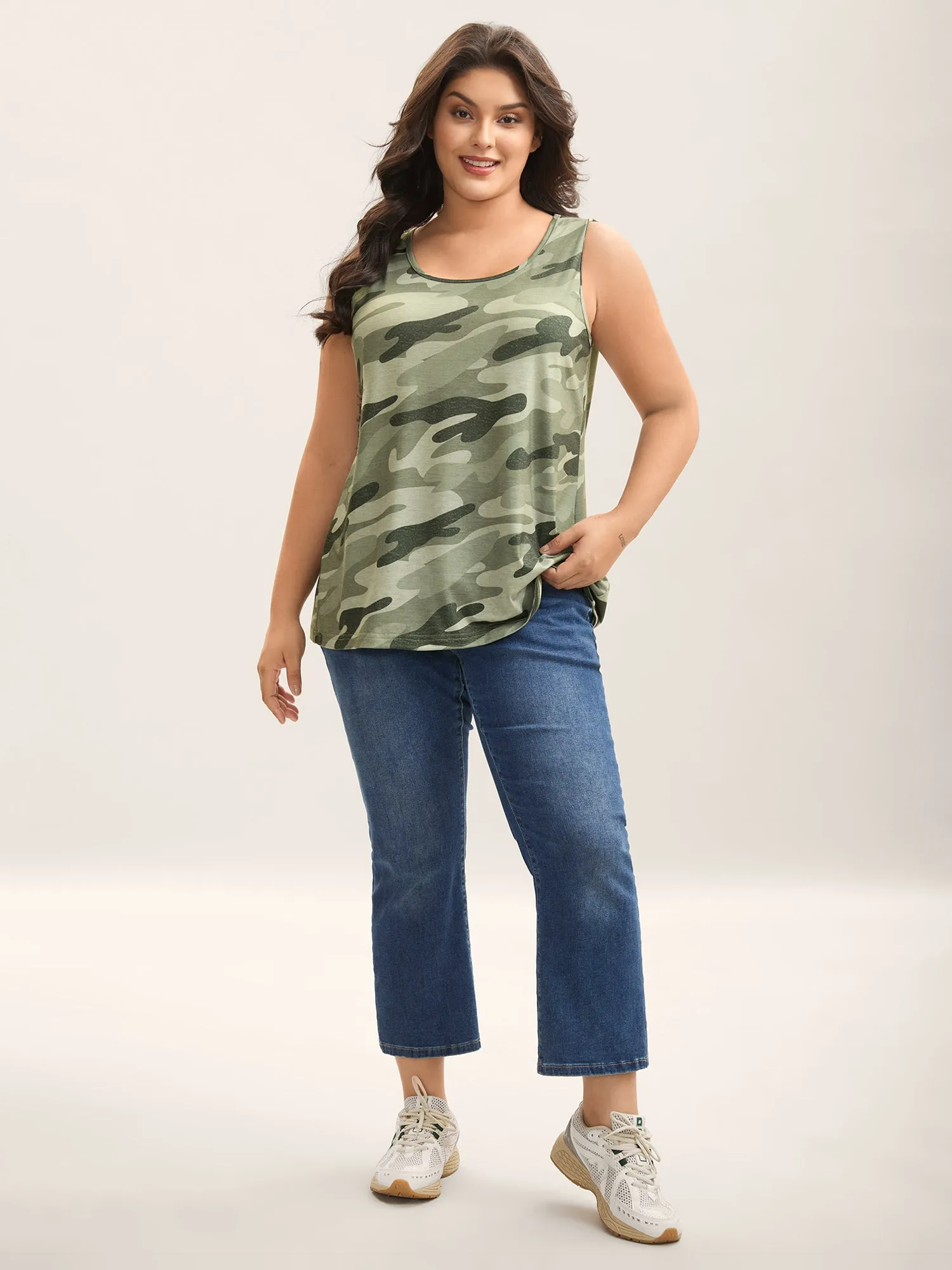 Camouflage Print Round Neck Tank Top sold by Bloomchic product image thumbnail 3