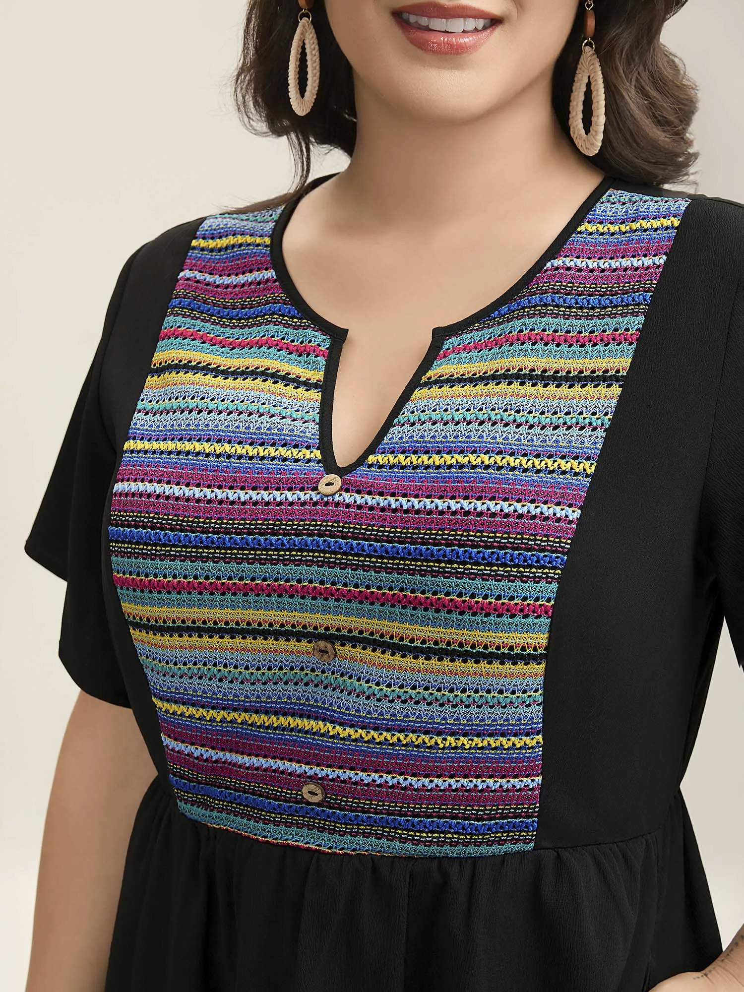 Colorful Stripes Textured Pockets Midi Dress sold by Bloomchic product image thumbnail 2