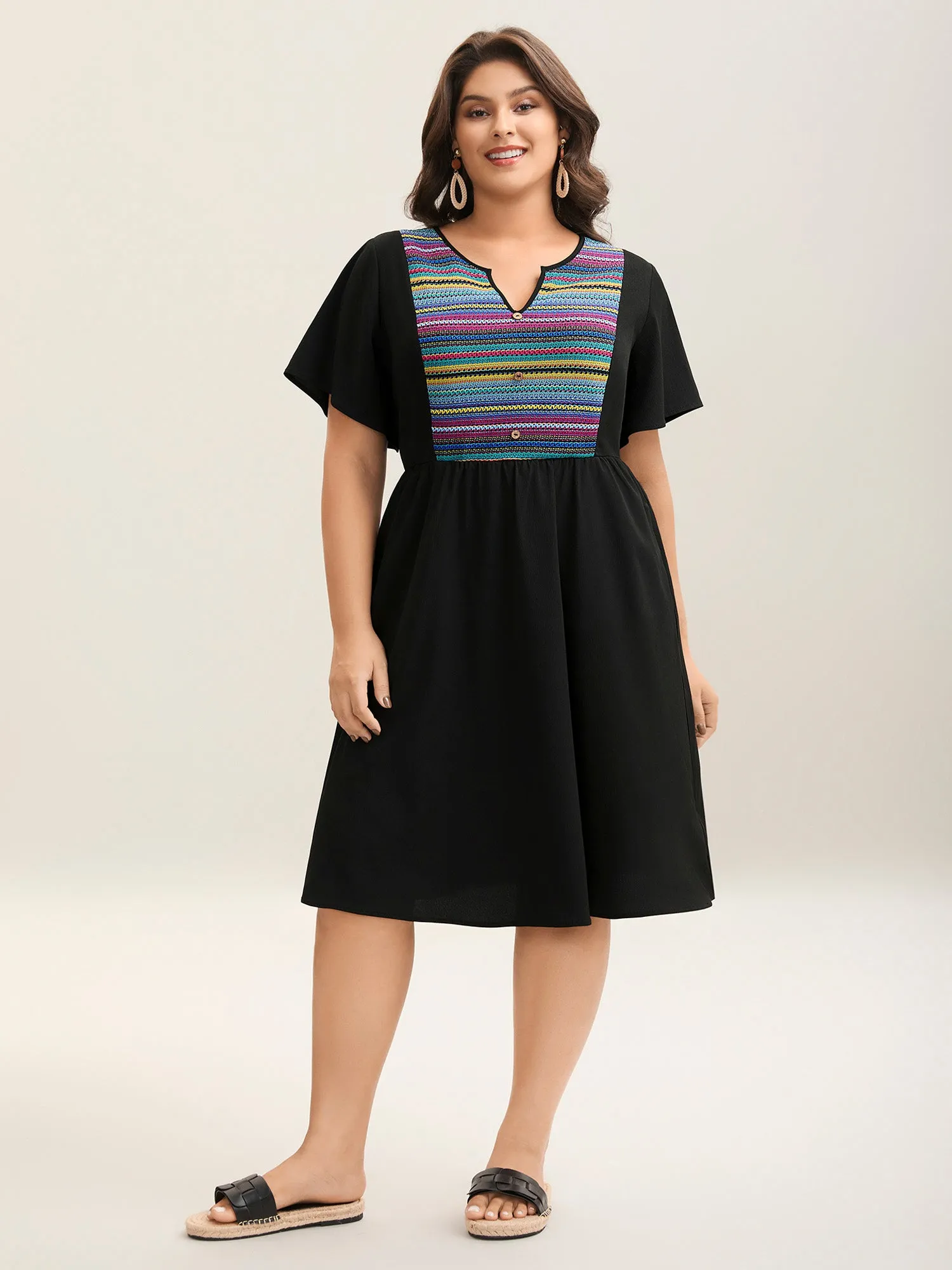 Colorful Stripes Textured Pockets Midi Dress sold by Bloomchic product image thumbnail 3