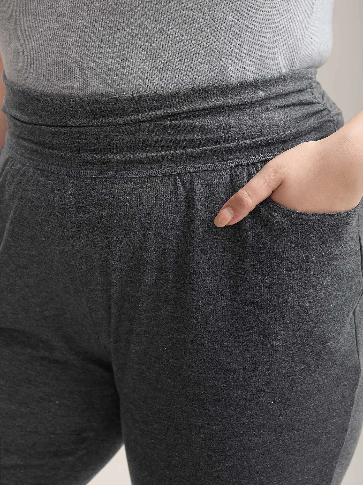 Folding Waist Plain Bootcut Pants sold by Bloomchic product image thumbnail 4