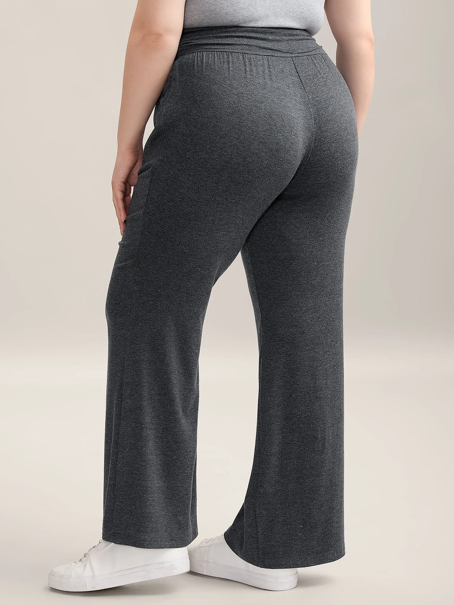 Folding Waist Plain Bootcut Pants sold by Bloomchic product image thumbnail 2