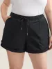 Rolled Hem Straight-Leg Drawstring Shorts sold by Bloomchic