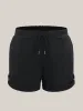 Rolled Hem Straight-Leg Drawstring Shorts sold by Bloomchic