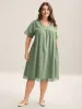 Pure Cotton Lace Trim Sleeve Midi Dress sold by Bloomchic