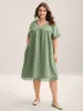 Pure Cotton Lace Trim Sleeve Midi Dress sold by Bloomchic
