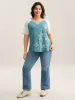Supersoft Heather Split Neck T-Shirt sold by Bloomchic