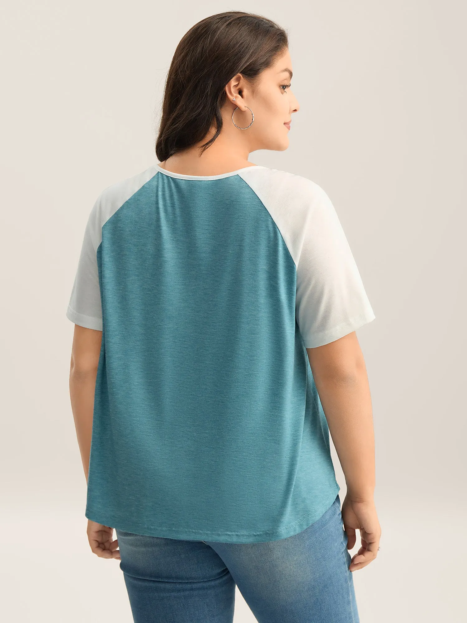 Supersoft Heather Split Neck T-Shirt sold by Bloomchic product image thumbnail 3