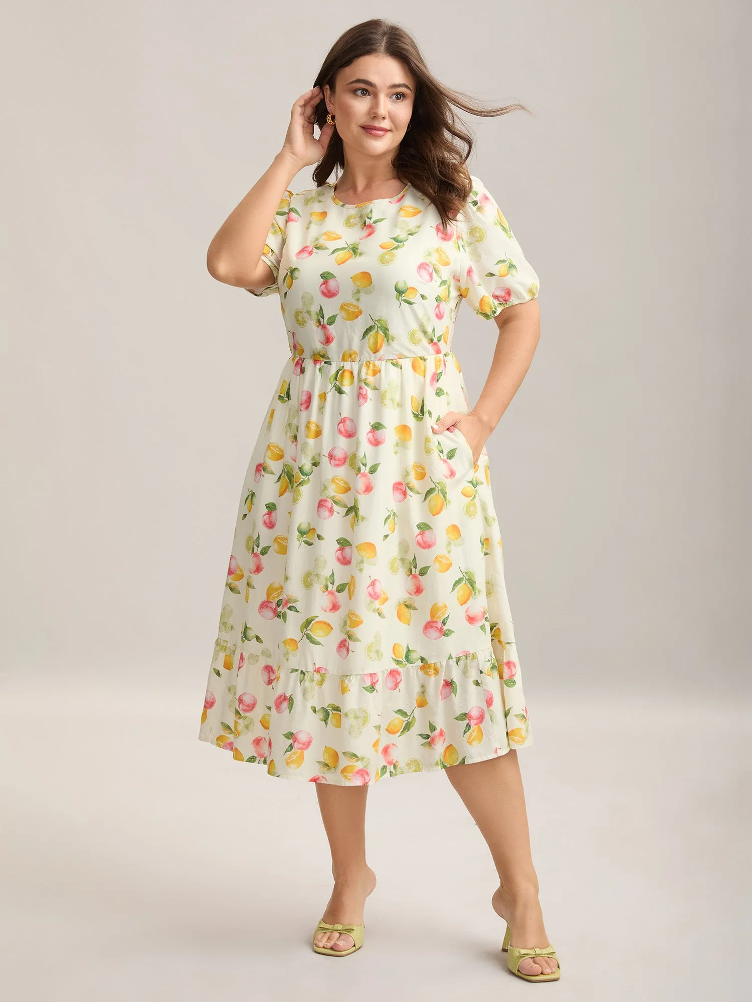 Fruity Fun Print Cut-Out Midi Dress sold by Bloomchic product image thumbnail 3