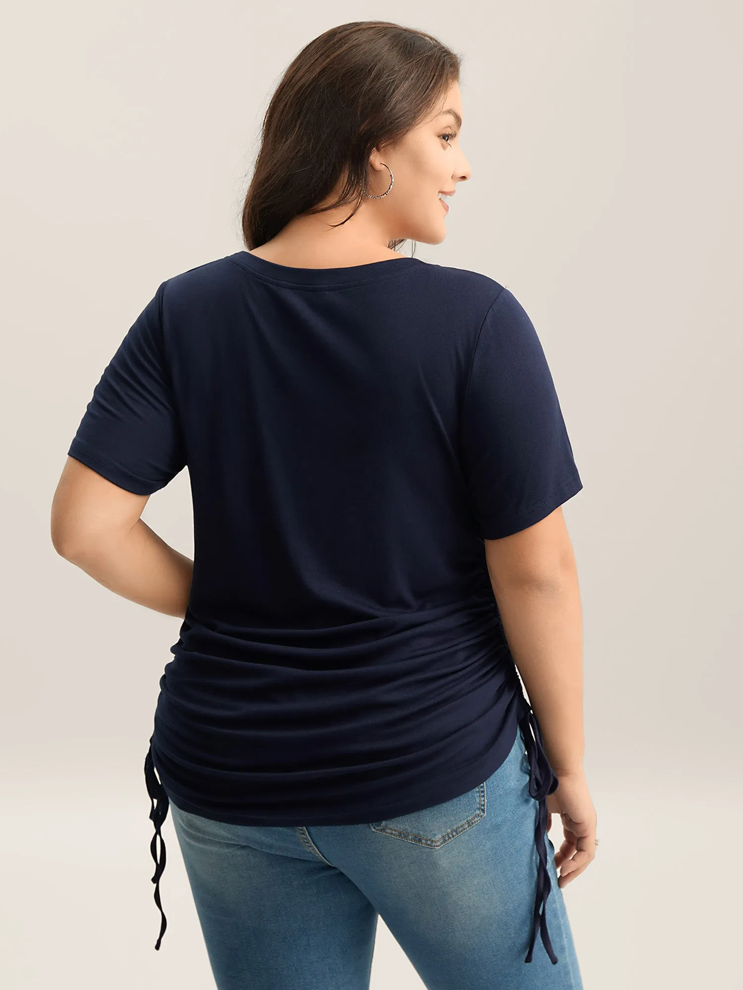 Supersoft Side Drawstrings Fitted T-Shirt sold by Bloomchic product image thumbnail 4