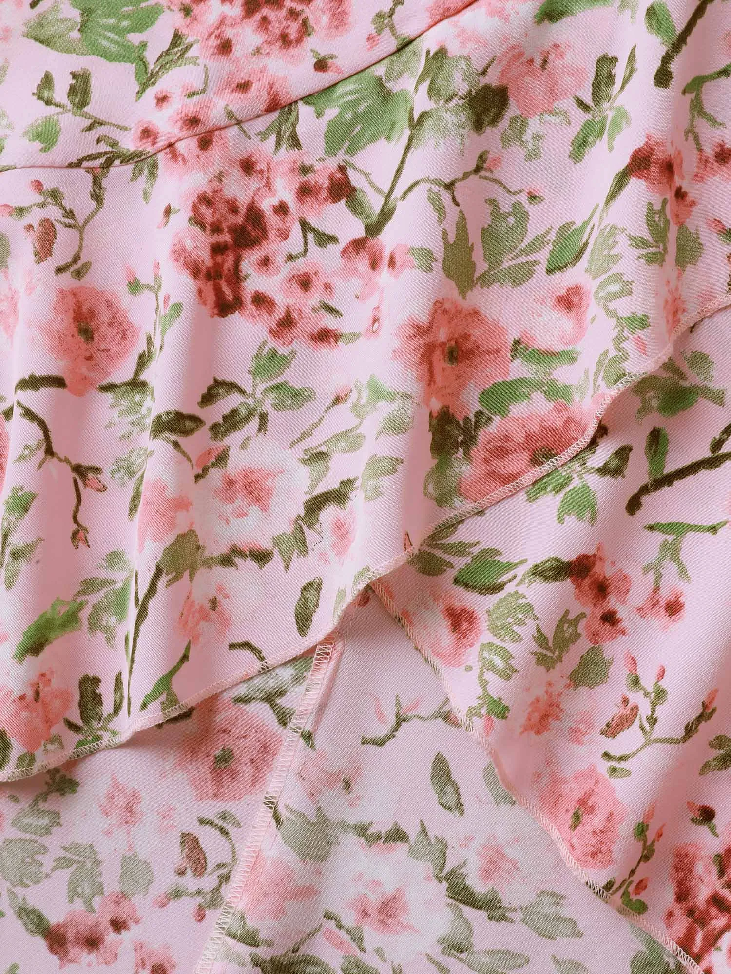 Floral Print Wrap One-Shoulder Midi Dress sold by Bloomchic product image thumbnail 5