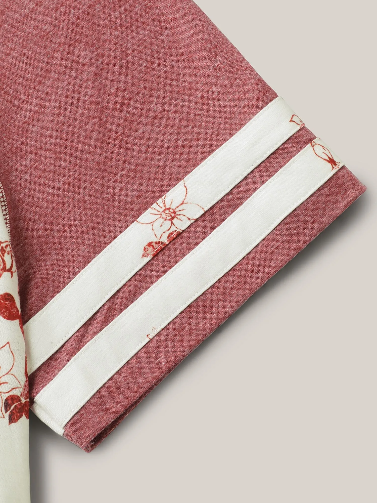 Bamboo Stretchy Color Contrast Printed T-Shirt sold by Bloomchic product image thumbnail 5