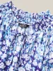 Cloud Print Shirred Collar Tiered Sleeve Blouse sold by Bloomchic