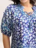 Cloud Print Shirred Collar Tiered Sleeve Blouse sold by Bloomchic