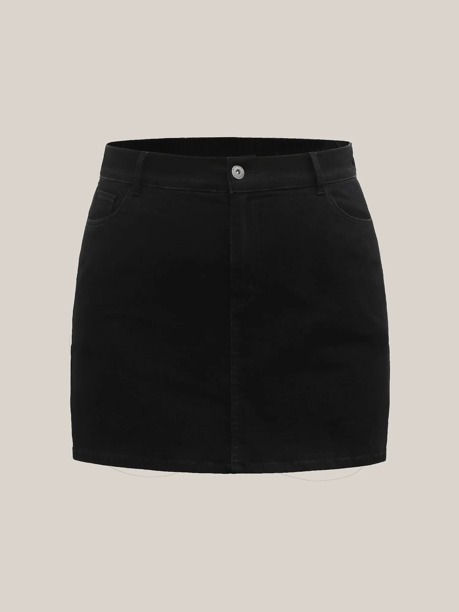 Plain Slit Fitted Denim Skorts sold by Bloomchic product image thumbnail 5