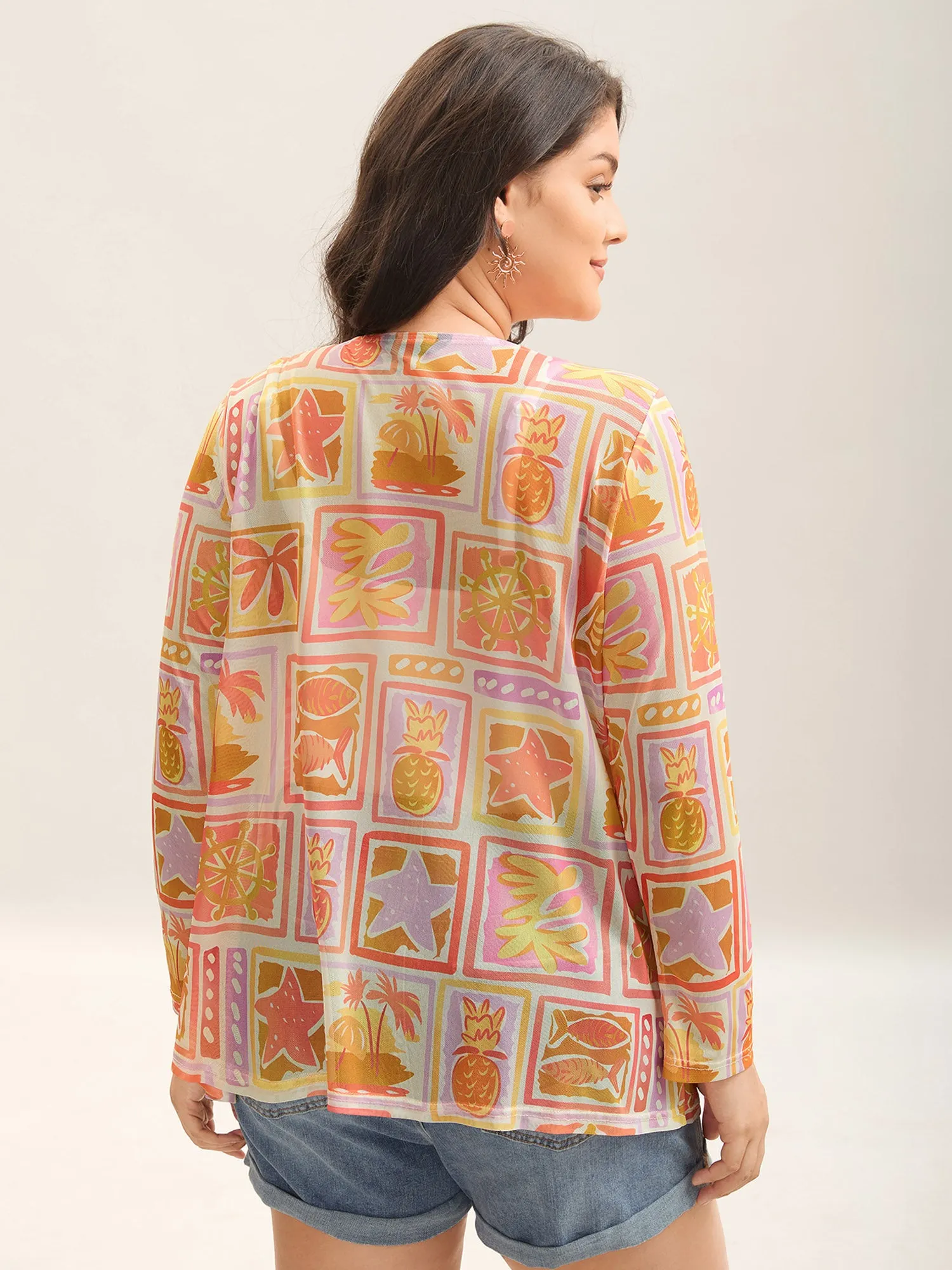 Island Ready Print Mesh Tassels Kimono sold by Bloomchic product image thumbnail 5