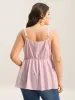 Cotton Stripes Neck Ties Ruched Tank Top sold by Bloomchic