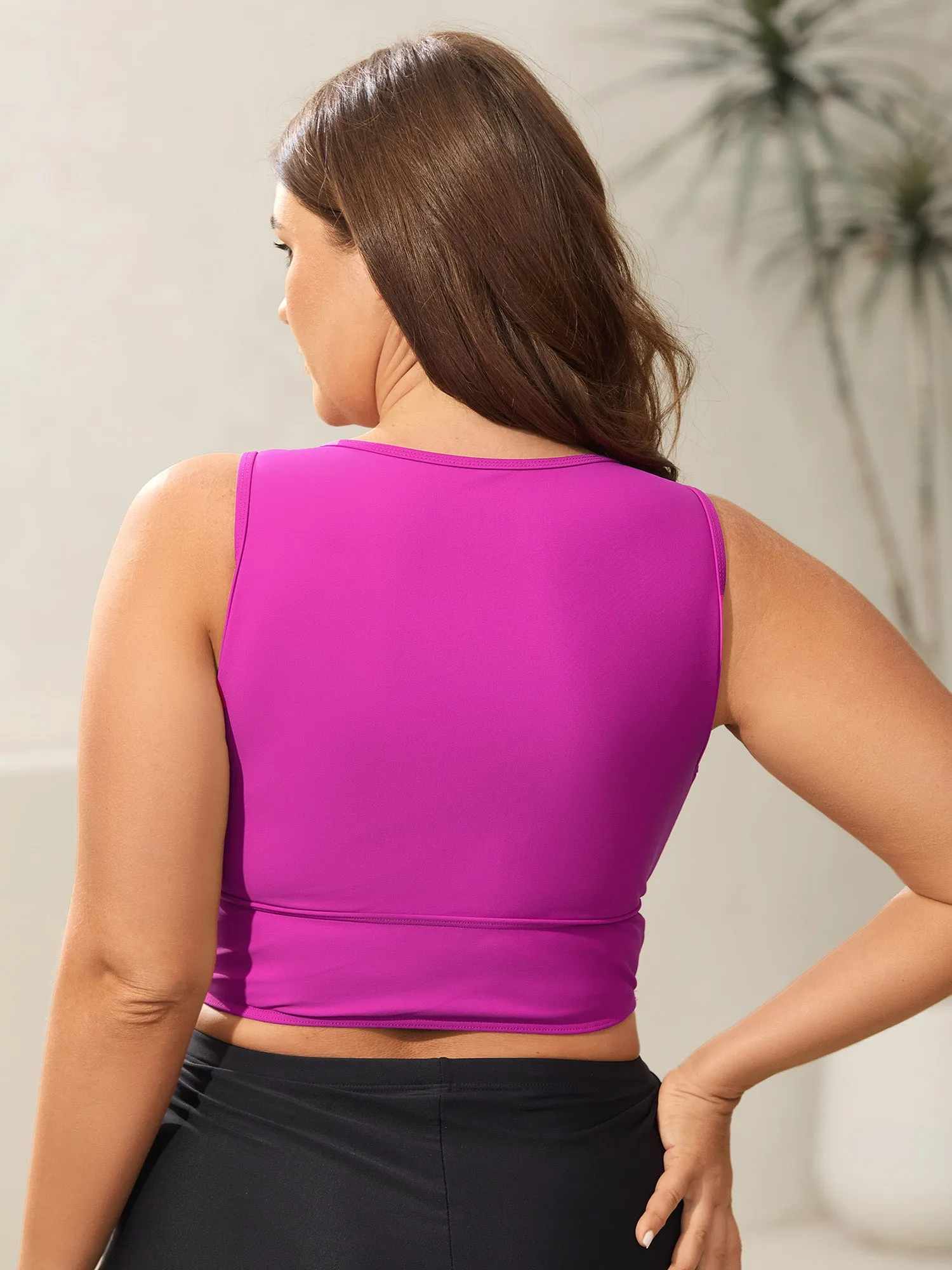 Glide Lock Zipper Color Block Swim Top sold by Bloomchic product image thumbnail 2