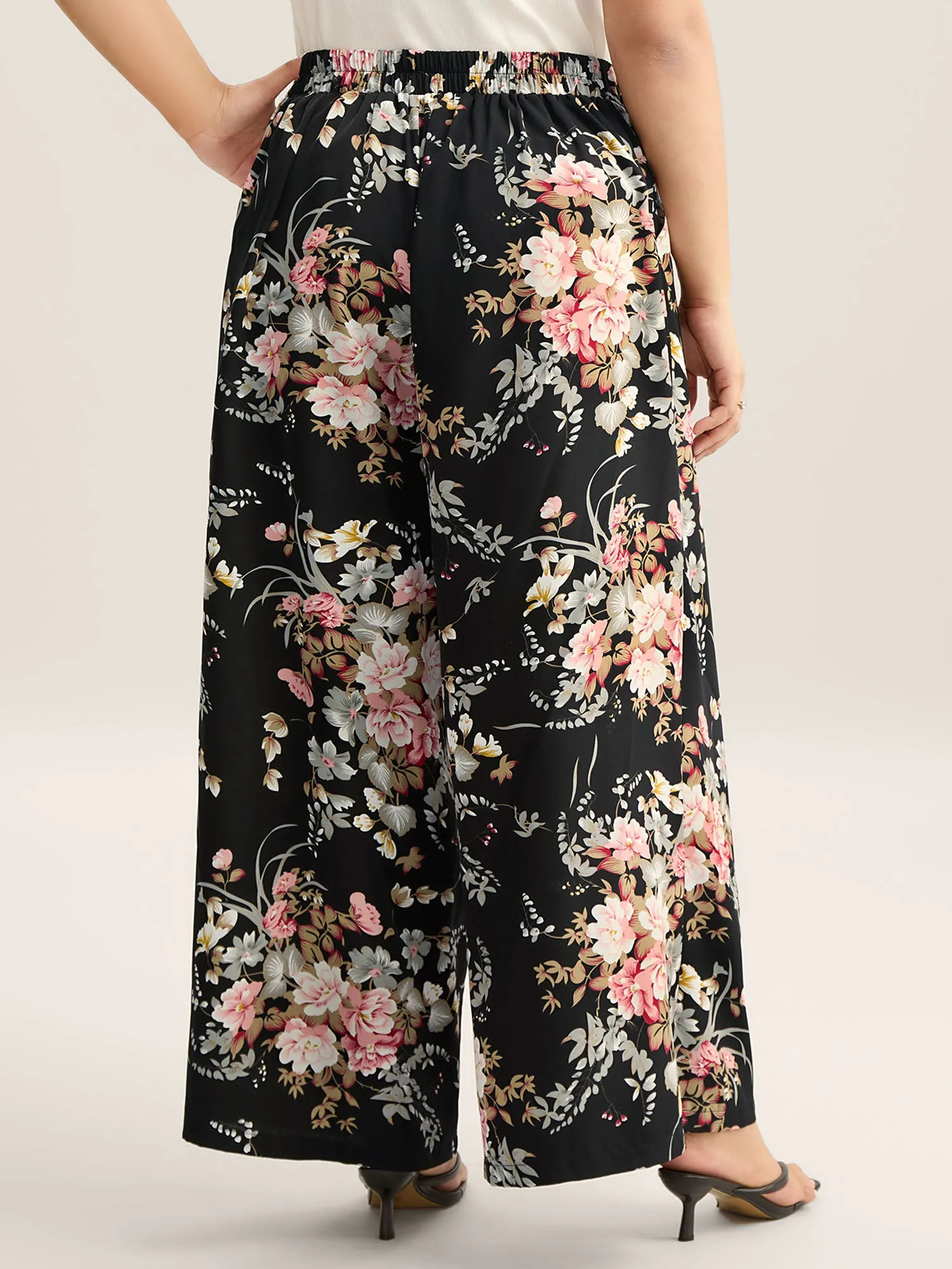 Floral Print Pockets Wide-Leg Pants sold by Bloomchic product image thumbnail 4