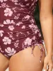 Silhouette Floral Side Drawstring One-Piece Swimsuit sold by Bloomchic