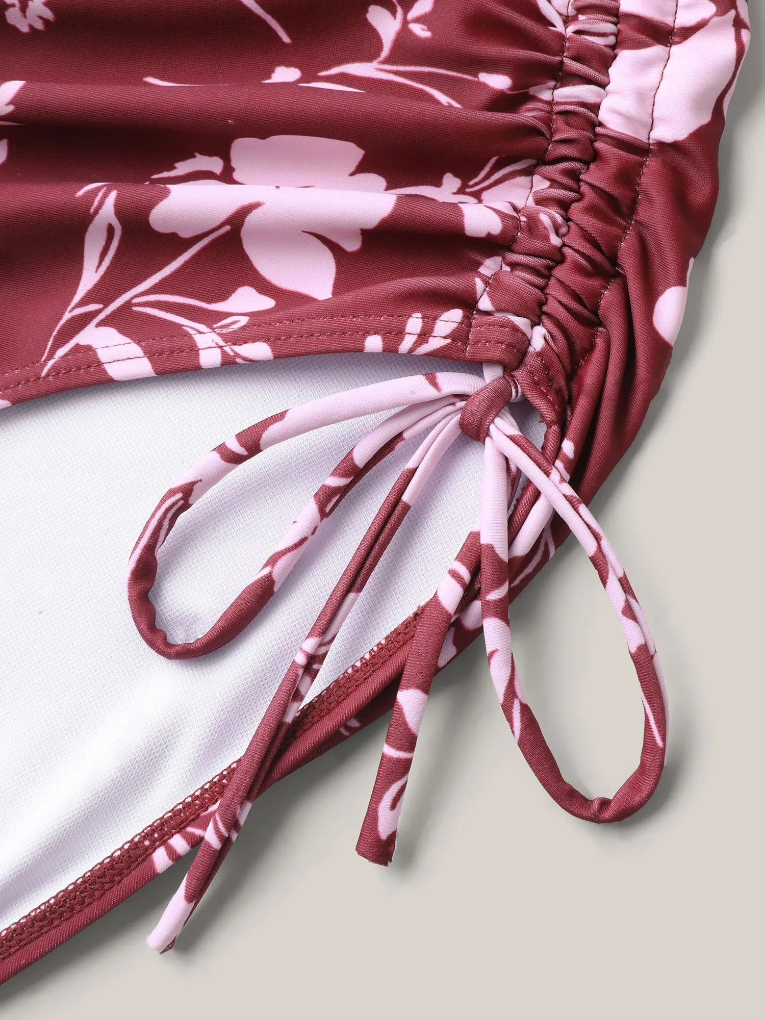 Silhouette Floral Side Drawstring One-Piece Swimsuit sold by Bloomchic product image thumbnail 5